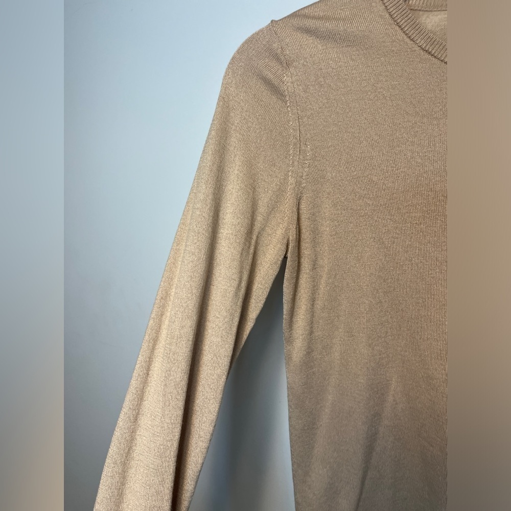 Banana Republic Silk Cashmere Camel Brown Long Sleeve Crew Neck Sweater Sz S - Picture 6 of 8